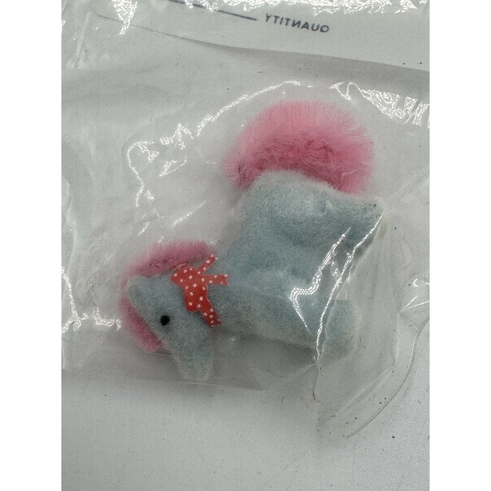 Vintage hobby lobby blue pink mini flocked pony